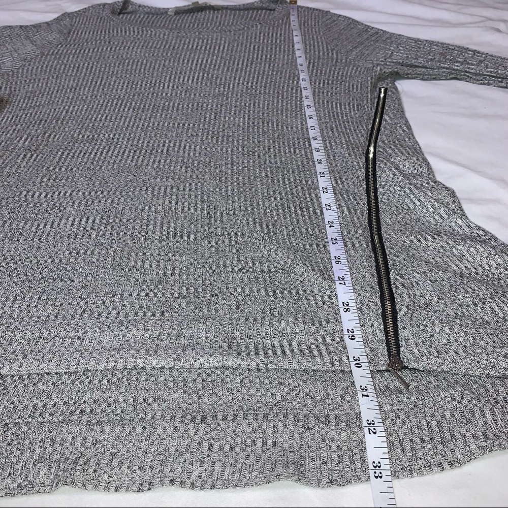 Rachel Roy Long Sleeve Zip Hem Textured High Low Pullover Sweater Top Gray 3X - Picture 10 of 13
